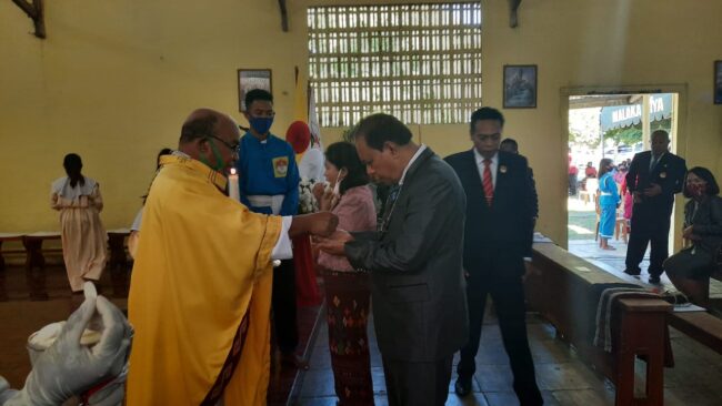 malaka Bupati malak hadiri misa HUT RI