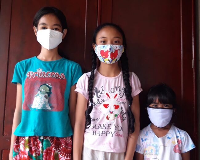sumteng anak2 pakai masker